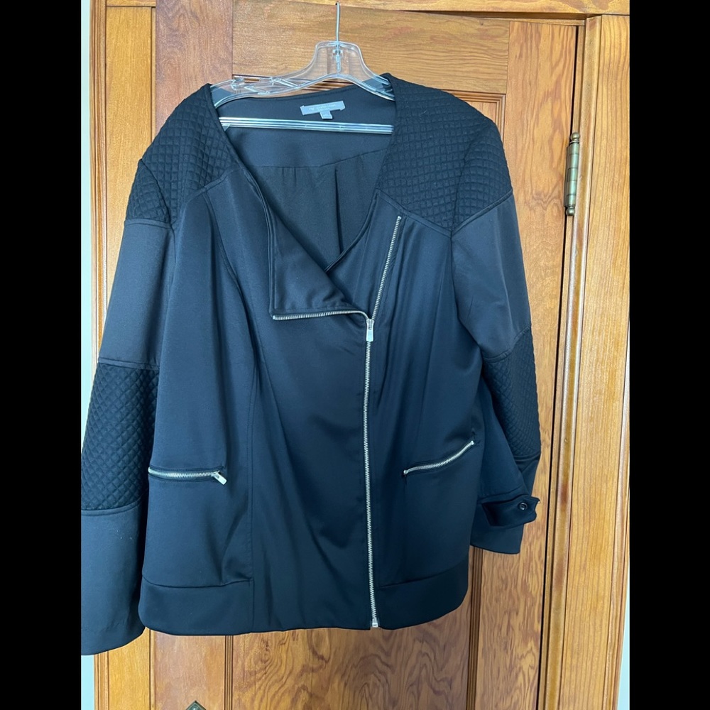 NY Collection woman black moto style jacket. Size 3X